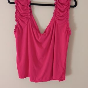 White Birch Women's Pink Ruched Crop Top